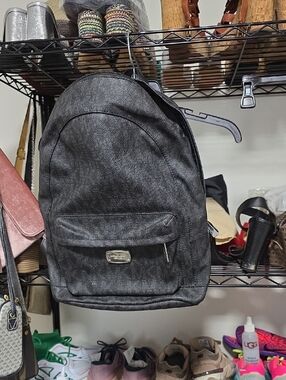 Michael Kors Black Signature Logo Backpack